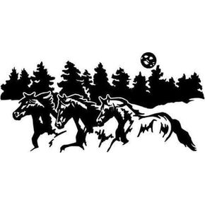 ملصق جداري للكمبيوتر المحمول من الفينيل من Three Guys Mountain Horses لنافذة السيارة، ملصق من الفينيل مقطوع بالقالب للنوافذ والسيارات والشاحنات وصناديق الأدوات وأجهزة الكمبيوتر المحمولة وأجهزة MacBook - تقريبًا أي سطح صلب وأملس