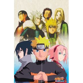 Trends International Naruto Shippuden - ملصق حائط فني رئيسي، 22.375 بوصة × 34 بوصة، نسخة غير مؤطرة