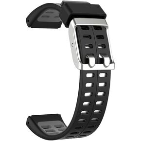 Sport Silicone Band Compatible with Polar V800, Watch Strap Made of Durable Silicone, Interchangeable Strap, Black/Gray