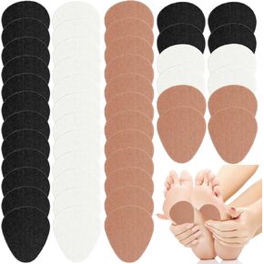 48 PCS Metatarsal Felt Feet Insert Pads 1/4 Inch Thick Cushion Pain Relief Forefoot Support Adhesive Foam Foot Cushion Pad for Men and Women (White, Black, Beige)