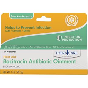 Thera|Care Bacitracin Antibiotic Ointment | First Aid | Infection Prevention and Protection | 1.0 oz | Topical Wound Care for Minor Scrapes and Cuts