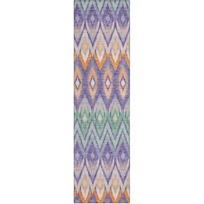 Addison Rugs Chantille ACN617 Purple 2'3" x 7'6" Indoor Outdoor Hallway Runner Rug, Stain Resistant Washable Kitchen Area Carpet for Bathroom, Laundry and Bedroom Rug