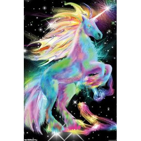 Trends International Neon-Unicorn Wall Poster, 22.375 in x 34 in, Unframed Version, Bedroom