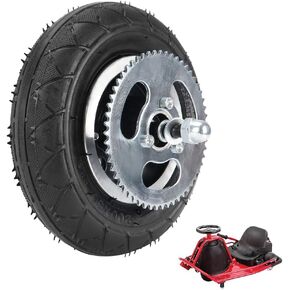 200X50 Premium Rear Wheel 8"x2" Tire Assembly Chain Sprocket for Chain Drive Razor E200 (Versions 36+) Crazy Cart DLX Dune Buggy ePunk PowerRider eSpark Electric Scooter Drifting Cart