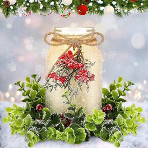 24 oz Christmas Decorative Winter Mason Jar Candle Scented Berry Christmas Candle Christmas Candles Decorative Candle for Her Adults Teachers Mom Rustic Xmas Parties in Kuwait
