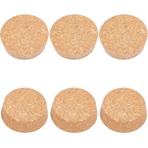BENECREAT 6Pcs Cork Bottle Stoppers, Tapered BurlyWood Wooden Wine Bottle Cork Stoppers for Wine Beer Bottle Crafts, 2.2inch in Diameter