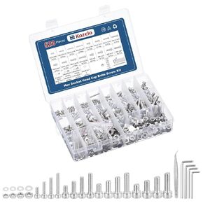 520pcs Socket Head Cap Screws Bolts Nuts Assortment Kits - [M3/M4/M5/M6] 304 Stainless Steel Allen Socket Drive for 3D Printer