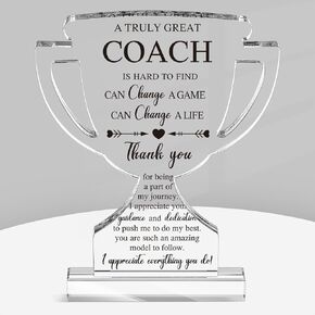 Yousoontic Coach Gifts Thank You Gifts for Softball Coach Women Men Acrylic Trophy Plaque Appreciation Football Soccer Baseball Coach Gift Table Decor for Christmas Gifts