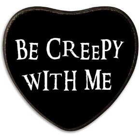 Heart-Shaped Wooden Plaque With A Hook - Meet Me In The Graveyard - Retro Gothic Wall Art,Living room, Natural Pine Wood Decorative Sign, Gifts For Woman, Man, Lover, Home Decoration(5"x 6.5") - A02