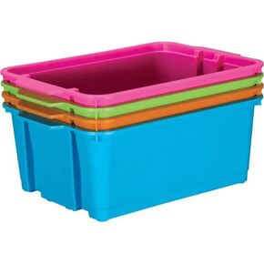 Really Good Stuff Classroom Stacking Bins - Neon - Set of 4