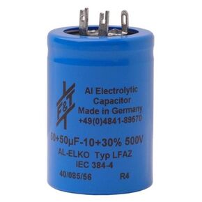Capacitor - Electrolytic, 50/50 µF @ 500 VDC, F&T
