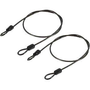 YOKIVE 2 Pcs Security Steel Cables, Coated Baggage Lock Wire Rope with Double Loop | Great for Luggage, Bicycles, Doors (Green, 2.5mmx0.5m)