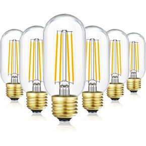 E12 Edison 8W LED Bulb, 100 watt Equivalent Candelabra Dimmable Chandelier Light Bulbs 3000K Soft White Clear 850lm E12 Vintage LED Filament Vintage Candle Bulb with Decorative,4-Pack.