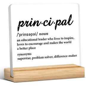 School Principal Gift, Principal Gift Ideas, Principal Appreciation Gifts for Men Women, Principal Definition Acrylic Desk Sign Decor
