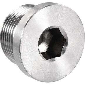 uxcell Stainless Steel Inner Hex Head M26x1.5 Pipe Fitting Plug for Terminate Pipe Ends