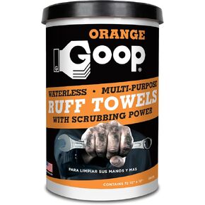 Orange Goop Multi-Purpose Waterless Hand Cleaner Ruff Towels - 72, 10" x 12" Towels (Pack of 2)