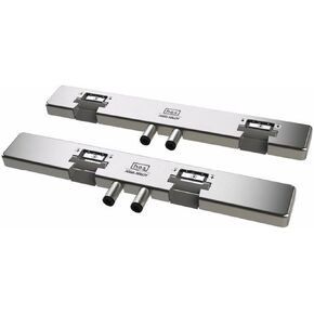 HES 9200 Electric Strike Surface Mounted with Integrated adjustability, Retro Mounted Electric Strike Solution for Double Glass Doors. Keeper Spacing 8-3/8", Satin Stainless Steel (630)