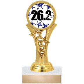 Crown Awards Marathon Trophies, 5 1/2" Starbeam 26.2 Runner Trophy, Engraving Included Prime