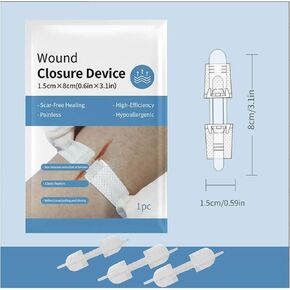 Emergency Wound Closure Strips,Sutures Butterfly Bandaids for Wound Closure, Zip Stitch Wound Closure Strips, Surgical Laceration Repair Without Stiches (1 Strips-4 PCS)