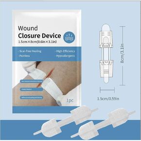 Emergency Wound Closure Strips,Sutures Butterfly Bandaids for Wound Closure, Zip Stitch Wound Closure Strips, Surgical Laceration Repair Without Stiches (1 Strips-4 PCS)