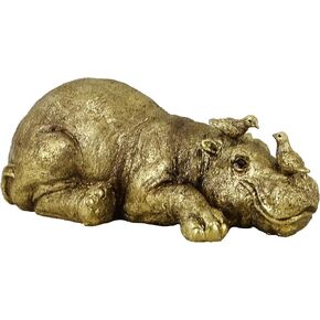 7-Inch Hippo Statues Animals Figurine Resin Crafts Home Decor Modern Style Decorative Ornaments for Living Room,Cabinets, Shelf, Office Desktop