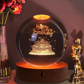 3D Crystal Ball Night Light, 16 Colors 4 Modes, Remotely Controlled, Night Light Room Decor, Funny Christmas Valentine's Day Gifts for Girlfriends, Wives, Daughters, Moms