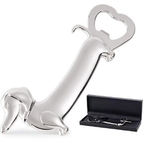 Unique Dachshund Sausage Dog Bottle Opener Beer Opener,Funny Novelty Cute Wiener Dog Doxie Gifts,Unique Birthday Beer Gifts Ideas，Silver