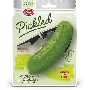 Genuine Fred PICKLED Corkscrew, Multi,function bar tool, Double,hinged lever corkscrew and foli cutter, Great gift