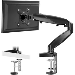 OLIXIS Single Monitor Mount for Ultra Wide 15 to 27 Inch Screen, Fully Adjustable Gas Spring Monitor Arm Desk Stand with Clamp and Grommet Base, Fits 4.4 to 15.4 LBS Vesa 75 100