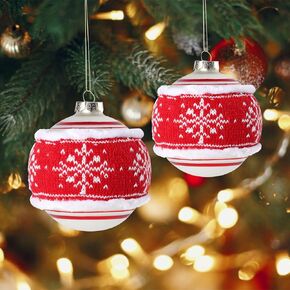 WONDER GARDEN Hand Blown Glass Ornaments for Christmas Tree, Cardinal Stand on The Pine Tree Hanging Ornaments Christmas Tree Decoration