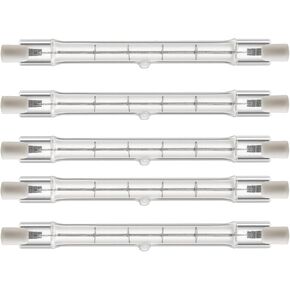 R7S 118mm Halogen Light Bulbs 600W J Type 120 Volts Floodlight Bulb 360º Beam Angle 2700K Warm White Double Ended Light Bulbs for Work Security Landscape,5 Pack