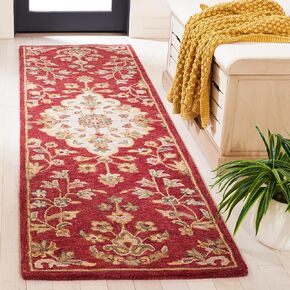 Safavieh Blossom Collection Runner Rug - 2'3" x 8' Runner, Red & Ivory, Handmade Wool, Floral Design, Ideal for High Traffic Areas in Living Room, Bedroom, Dining (BLM688Q-28)