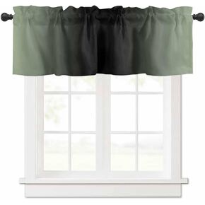 Curtain Valance 42" x 12", Purple Black Gradient Window Valances Rod Pocket Curtains Drapes, Rustic Modern Ombre Aesthetic Short Topper Curtain for Kitchen Cafe Living Room, 1 Panel