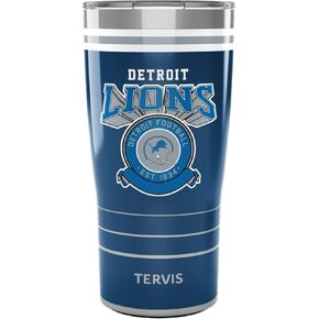 Tervis Traveler NFL Detroit Lions - كوب سفر معزول بثلاثة جدران عتيقة يحافظ على المشروبات باردة وساخنة، 20 أونصة، من الفولاذ المقاوم للصدأ