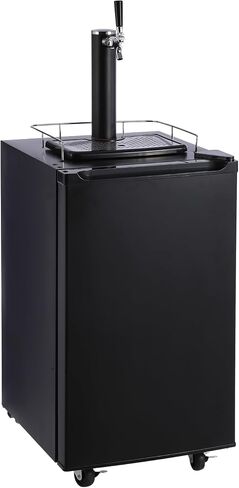 Kegerator and Keg Beer Cooler, Single Faucet Draft Beer Dispenser, Full Size Keg Refrigerator with Shelves, Stainless Steel, Drip Tray & Rail,Temperature Control Draft Beer Dispense in Saudi Arabia