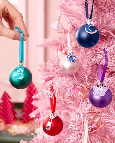 xo, Fetti Christmas Era Charm Ornament Set - 10 pcs | Multicolor Matte Tree Decorations, Friendship Bracelet Holiday Party, Cute Winter Gift, Stocking Stuffer in Saudi Arabia