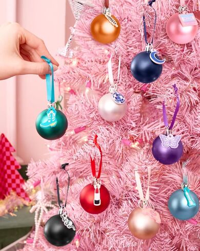 xo, Fetti Christmas Era Charm Ornament Set - 10 pcs | Multicolor Matte Tree Decorations, Friendship Bracelet Holiday Party, Cute Winter Gift, Stocking Stuffer in Saudi Arabia