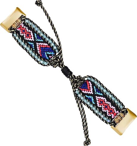 Retro Boho Braided Nylon Band Compatible with Fitbit Charge 5/ Fitbit Charge 6 Bands, Friendship Bracelet Handmade Woven Bohemian Beaded Western Dressy Strap Wristbands for Charge 5/ Charge 6 Advanced Fitness Tracker in Saudi Arabia