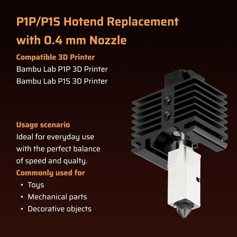 P1P/P1S Hotend with 0.4mm Nozzle: Compatible with Bambu P1 Series 3D Printer, with Ceramic Heater & Thermistor, Silicone Sock in Saudi Arabia