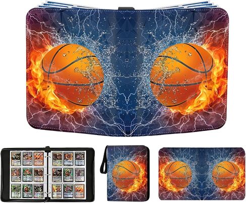 حافظة بطاقات كرة السلة التجارية تحتوي على 900 جيبًا - حافظة بطاقات كرة السلة مع 50 أكمام قابلة للإزالة، تخزين البطاقات الرياضية لكرة القدم وكرة السلة والبيسبول وبطاقات تداول كرة القدم تناسب 900 بطاقة in Kuwait