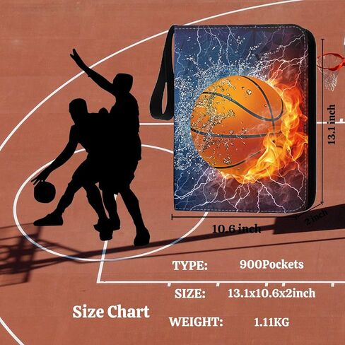 حافظة بطاقات كرة السلة التجارية تحتوي على 900 جيبًا - حافظة بطاقات كرة السلة مع 50 أكمام قابلة للإزالة، تخزين البطاقات الرياضية لكرة القدم وكرة السلة والبيسبول وبطاقات تداول كرة القدم تناسب 900 بطاقة in Kuwait