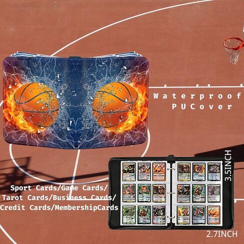 حافظة بطاقات كرة السلة التجارية تحتوي على 900 جيبًا - حافظة بطاقات كرة السلة مع 50 أكمام قابلة للإزالة، تخزين البطاقات الرياضية لكرة القدم وكرة السلة والبيسبول وبطاقات تداول كرة القدم تناسب 900 بطاقة in Kuwait