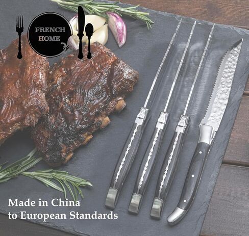 French Home 5-Piece Laguiole Cheese Knives Set with Fork and Slicer – Versatile Charcuterie Board Accessories with Three-Rivet Mist-Colored Handles & Iconic Bee Emblem in Saudi Arabia
