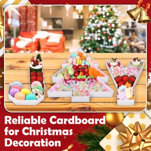 3 قطع من الورق المقوى القابل للتعبئة من أجل Charcuterie مقاس 10 بوصات على شكل شجرة عيد الميلاد، علبة قابلة للتعبئة، حلويات الشوكولاتة، حلوى كب كيك، صندوق ورقي لمستلزمات حفلات عيد الميلاد المزخرفة in Kuwait