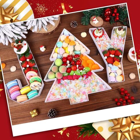 3 قطع من الورق المقوى القابل للتعبئة من أجل Charcuterie مقاس 10 بوصات على شكل شجرة عيد الميلاد، علبة قابلة للتعبئة، حلويات الشوكولاتة، حلوى كب كيك، صندوق ورقي لمستلزمات حفلات عيد الميلاد المزخرفة in Kuwait