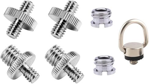 1/4 ذكر إلى 1/4 ذكر المسمار + 3/8 ذكر إلى 1/4 ذكر المسمار + 1/4 "إلى 3/8" تحويل محول المسمار + 1/4 D-حلقة المسمار (7 قطعة) in Kuwait