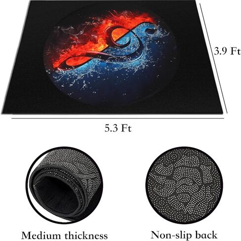 Drum Rug, Drum Mat, 3.92Ft x 5.3Ft Electrical Drum Carpet Soundproof Rug Pads Drum Accessories for Electric Drums Jazz Drum Set, Gift for Drummers, Drum Accessories||Free drumstick in Saudi Arabia
