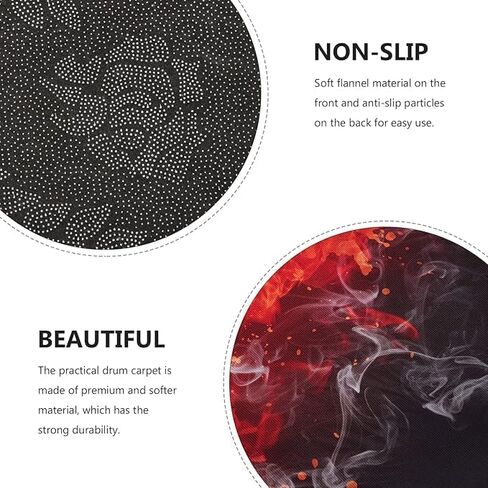 Drum Rug, Drum Mat, 3.92Ft x 5.3Ft Electrical Drum Carpet Soundproof Rug Pads Drum Accessories for Electric Drums Jazz Drum Set, Gift for Drummers, Drum Accessories||Free drumstick in Saudi Arabia