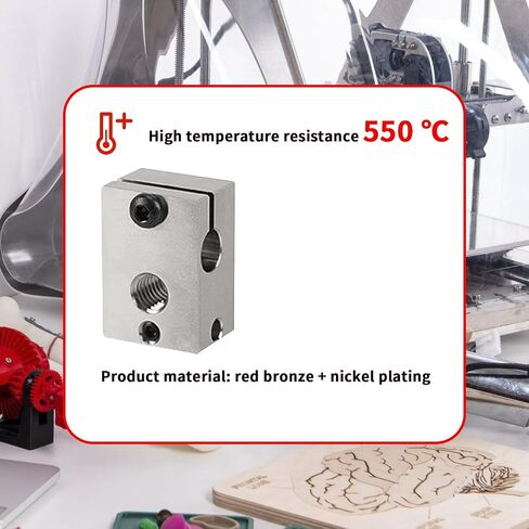 1PCS 3D Printer High Temperature Heater Block Compatible with PT100 Cartridge Sensor Version V6 Hotend Titan Aero Extruder (Copper) in Saudi Arabia