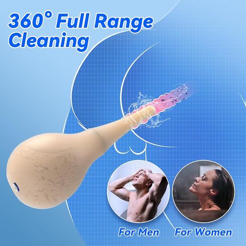 Enema Douche Anti Back-Flow,Silicone Enema Reusable Anal Douche Cleaner for Men Women Colon Cleansing,Shower douche with 5 Spouts connected to shower hole,Vaginal Cleaner 10oz, Semi-transparent in Saudi Arabia